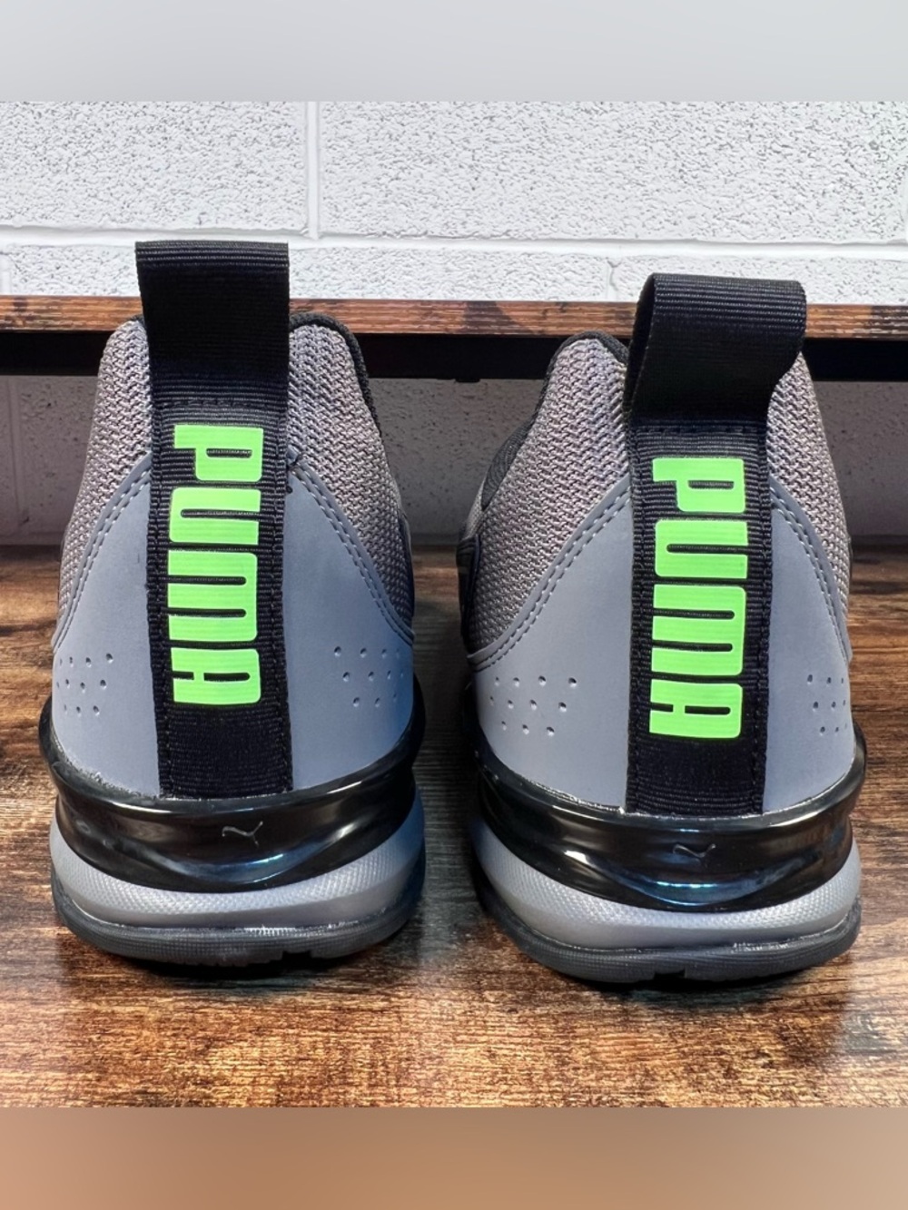 Puma Axelion Nxt Running Shoes Sneakers Grey Black Green Men's 11.5 - Picture 5 of 10